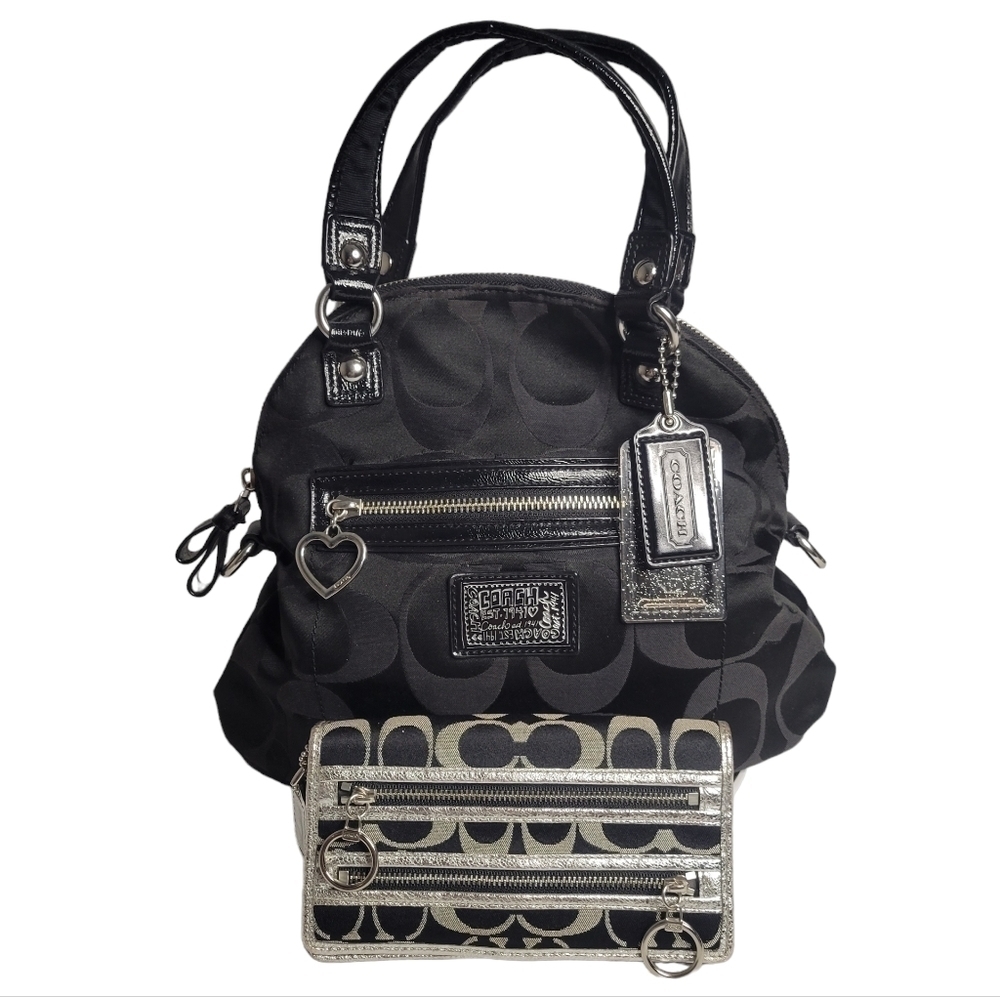 Coach Poppy 2 Way Canvas Tote & Poppy Wallet